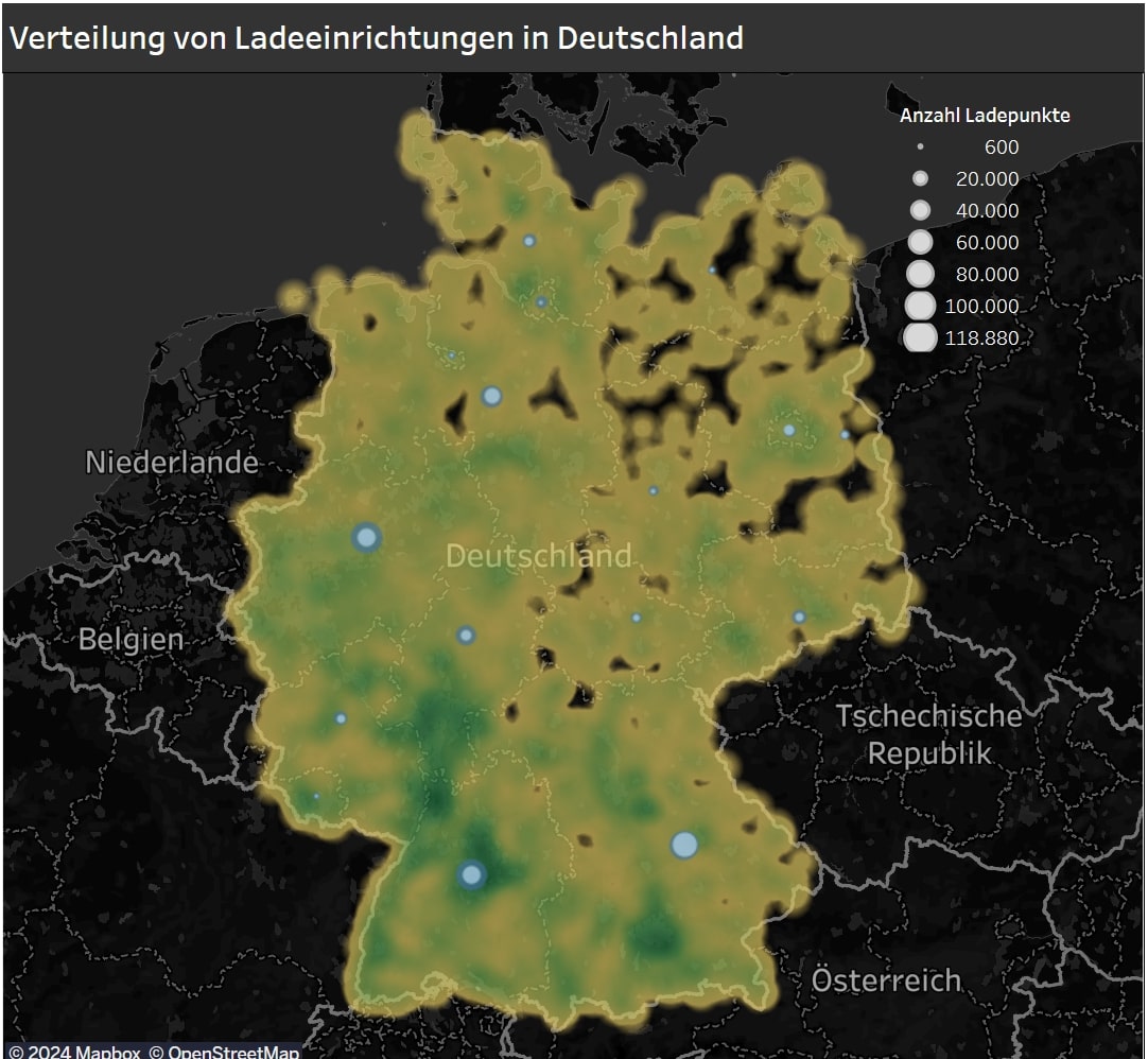 Spacial Analysis of Electric Vehicle Charging Stations in Germany.